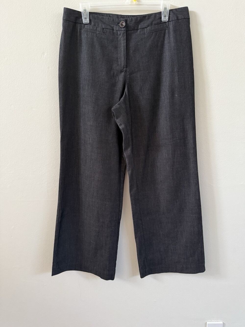 J Jill Stretch Women’s Petite Dark Gray Wide Leg Dress Pants Sz 12